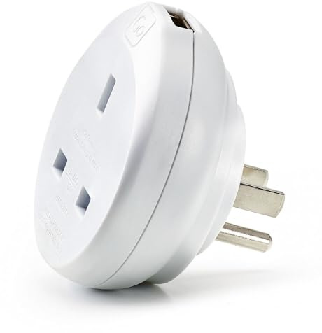 Go Travel Earthed UK to USA Compact American Adaptor inc USB (Adapter Ref 626)