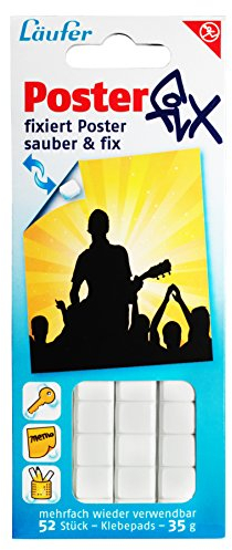 Läufer 90101 Posterfix Klebepads, wieder verwendbare Haftpunkte für Poster, Plakate und mehr, 35g, Klebepunkte weiß