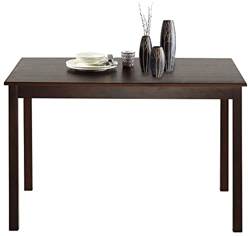 Dining Table for 4 People Kitchen Table with Wood Legs Dinner Table for Apartment Living Room Dining Room Office Kitchen Home Furniture Rectangular Modern, Brown