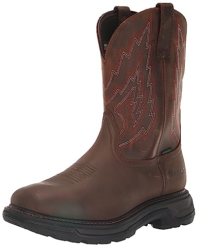 Ariat Herr Big Rig H2O Mörkbrun 28 cm sliten brun topp mjuk tå arbetsstövel, Mörkbrunt, 9 Wide