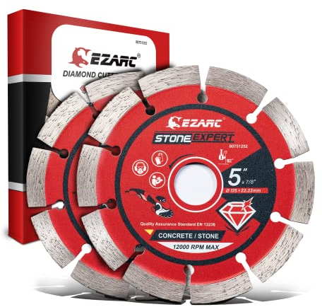 EZARC 125mm Disco Diamantato, 2 Pezzi Dischi Diamantati Segmento, Taglio a Secco e Umido per Cemento Granito, Pietra, Mattoni, Marmo, etc.