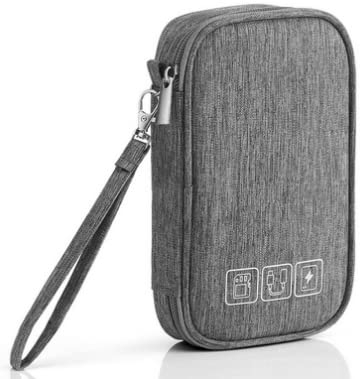 Skycase Kabeltasche,Elektronische Tasche Elektronikzubehör Organizer Tragbare Kabelorganizer,Reise Kabel Etui für USB Sticks,Powerbank,SD-Karte,Ladekabel,Schwarz,Grau