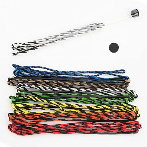 SHARROW Tiro con Arco Cuerda de Arco 55 57 Pulgadas Cuerda de Arco de Repuesto Hecha a Mano 16 Filamentos para Arco Recurvo Arco Largo (55 Pulgadas, Negro y Blanco)
