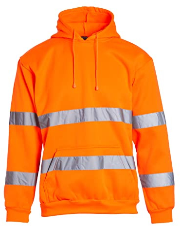 Blackrock Hi Vis Orange Felpa con cappuccio, abbigliamento da lavoro di alta qualità, sicuro e confortevole, ad alta visibilità, completamente certificato EN