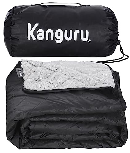Kanguru Couverture Pique Nique Plaid Polaire Tapis de Sol Camping, Serviette de Plage, Matelas Pliable pour randonnée, Tapis Exterieur, Couverture Camping,Plaid Pique Nique Impermeable 140 x 170 cm