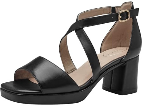 Tamaris dam Tamaris Comfort 8-88310-42 001 Svart Klack Sandaler Bekväm Multibredd Vardagssko Festlig ElegantSandal med häl