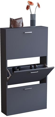 VCM Wooden Shoe Cabinet Shoe Tipper 3 Sulos M Anthracite