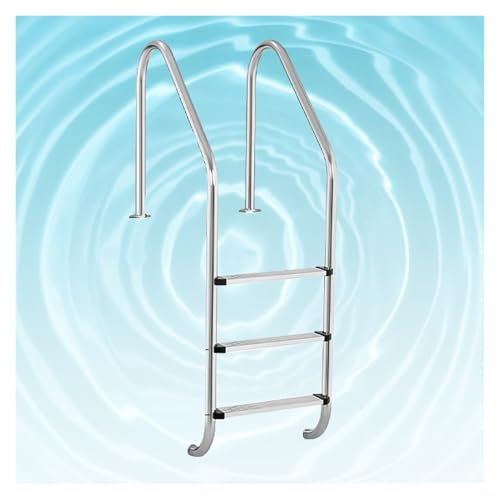Échelle De Piscine, Échelle De Piscine Inclinée Hors Sol, Marche De Piscine, Marche en Acier Inoxydable Enterrée À 2/3 Marches, Facile À Assembler(3Step)