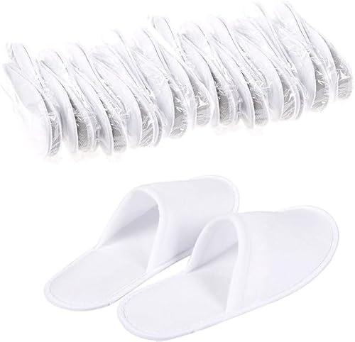 24 Paires de Chausson Hotel Jetable Femmes Hommes, Chausson Spa Hotel Lavable Pantoufles d'Invité Confortables Doux Antidérapants pour hôtels et spa, Maison, Voyage