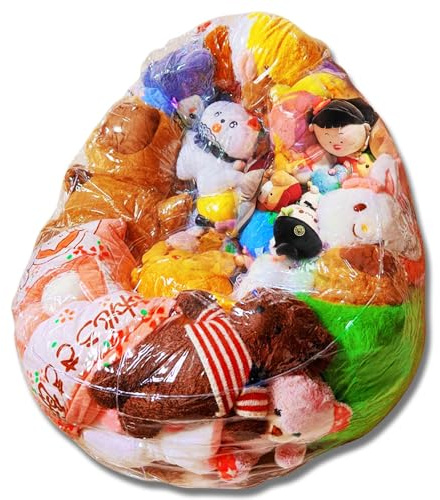 SUPPUIMNT Giocattolo di peluche, trasparente, per sedia a fagioli di animali, 150 l, sacchetto di peluche per bambini, organizzazione senza riempitivo incluso