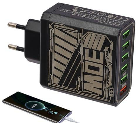 Adattatore per presa a muro - Adattatore di ricarica rapida | Multipresa USB QC3.0 Ricarica Rapida 6 Porte Protezione da sovratensione per Telefono Tablet Viaggi Donne