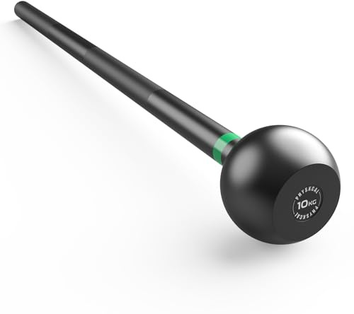 PhysKcal Steel Mace Bell, Club Mace en Acier pour Entraînement | Acier robuste, grip moleté. Tolérance ±200 g. Idéal en home gym: mobilité, renforcement du tronc & entraînement fonctionnel.