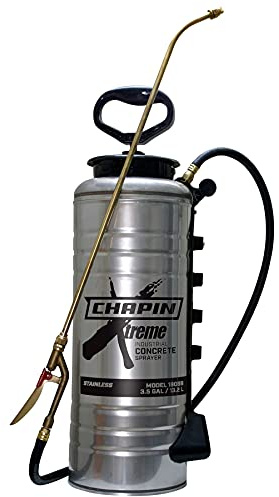 Chapin 19069 Made in the USA 3.5 Gallon Xtreme Industrial Stainless Steel Concrete, with Brass Pump/Wand/Nozzle, Stainless