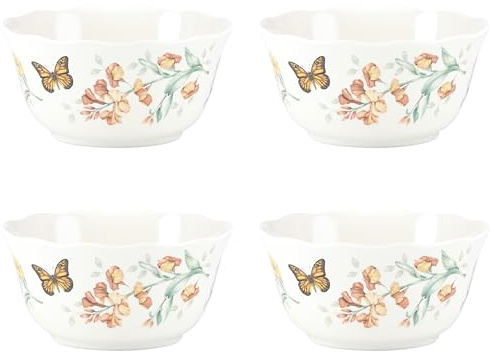Lenox Butterfly Meadow Melamine All-Purpose Bowls, Salad Bowl Set for 4