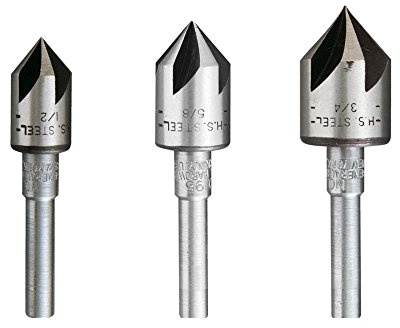 General Tools 3 Piece Countersink Bit Set #195ST, Includes 1/2 in., 5/8 in. and 3/4 in. Bits