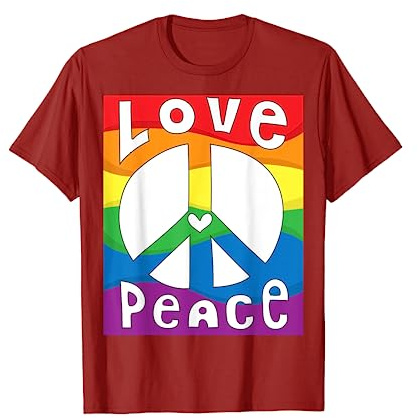 PEACE SIGN LOVE T Shirt 60s 70s Tie Dye Hippie Costume Shirt T-Shirt