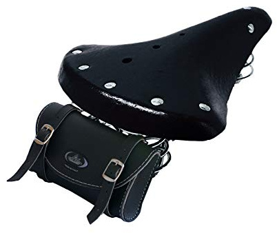 Vintage-Sattel mit 3 Federn + Tasche Montegrappa