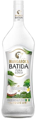 Mangaroca Batida Pura Côco (1 x 0,7 l) 21% vol. - Klarer Kokoslikör aus Rum und Kokosnusswasser, laktosefrei, vegan, für den puren Genuss oder zum Mischen klassischer Cocktails und Longdrinks