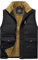 TACVASEN Fleece Gilet for Men Work Body Warmer Thermal Outdoor Vests Winter Sleeveless Jacket Fishing Gilets with Pocket Black,L