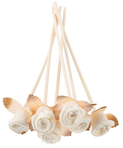 WOONEKY 6pcs Aromatherapy Rattan Diffuser Sticks Oil Diffuser Flower Stick Reed for Home Fragrance for Bathroom Office Desk Use