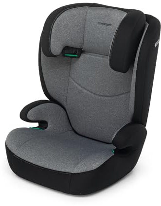 Foppapedretti Seggiolino Auto Clever I-Size, per bambini da 100 a 145 cm di altezza, 3-12 anni, conforme ECE R129, Fissaggio a 3 punti, Comford Kid Pad, Poggiatesta Regolabile 12 altezze, Carbon