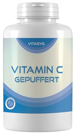 Vitamin C gepuffert - 365 vegane Kapseln - 500mg - magenfreundlich und pH-neutral - Jahresvorrat - hochdosiert - vegan - Vitasyg