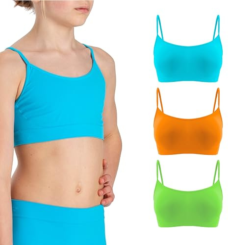 Risalti Top Fille Épaules Étroites Microfibre 3Pcs - Crop Top Fille, Brassiere Fille, Soutiens-Gorge Fille, Brassière Fille, Débardeur Enfant, Vetement Fille, Bracelets Gratuits - Made in Italy