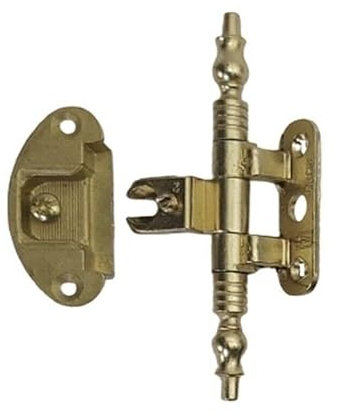 Cerniere per Mobili Antichi Cerniera per Ante in Battuta Arte Povera stile barocco completa di basetta, Finitura bronzata o Dorato (Dorata)