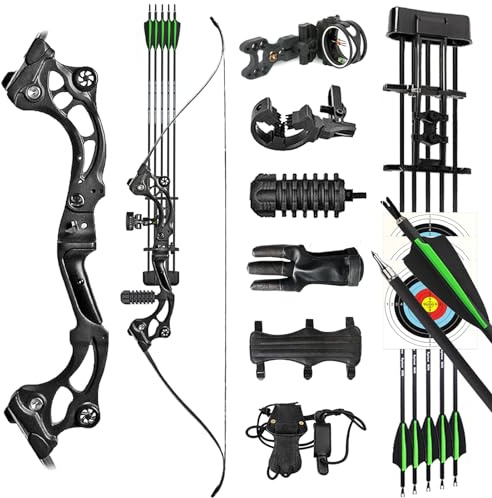 ZSHJGJR Set Arco Ricurvo per Adulti Set Kit Tiro con l'arco adulti 64 pollici 30 40 50 libbre Arco Ricurvo Takedown professionale da caccia Kit Completo per Tiro con l'Arco con Frecce (50 lbs)