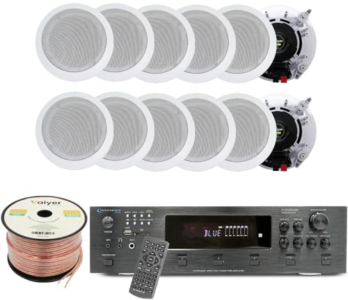 Vaiyer Home Audio System Kit, 6-Channel 6000 Watts Bluetooth Amplifier
