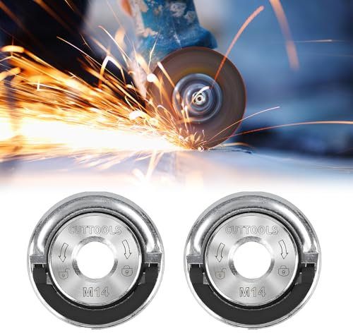 YALiya 2 Stück Schnellspannmutter für Winkelschleifer, Schnellspannmutter M14, Winkelschleifer Schnellspannmutter, Winkelschleifer Zubehör, Schnellspanner Flex, Schleifscheibenwechsel Ohne Werkzeug