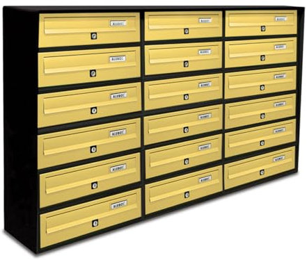 ALUBOX SLIM Cassette Postali Condominiali 18 Posti 75X116X30 Cm In Lamiera Zincata E Alluminio Cassetta Postale Da Esterno Condominiale Sistema Anti Prelievo Resistente All'Acqua (ANTRACITE BRONZO)
