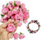 Rikyo Mini rose finte, boccioli di rosa artificiali, 40 mm, in seta, per esterni, morbida seta da lanciare per vasi, torte nuziali, addio al nubilato, decorazione per la casa e l'autunno (50, rosa)
