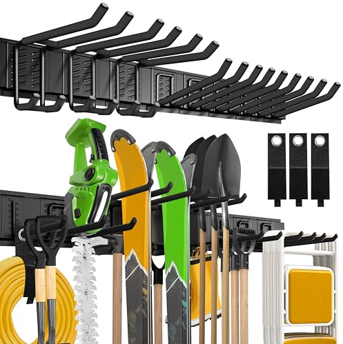 klasit Garage Wall Organizer,15Pack Carries 675 lbs,Garden Tool Organizer 48in With Large Storage Space,Easy Assembly, Sturdy Design,for Efficient Tool Storage Garage Organization