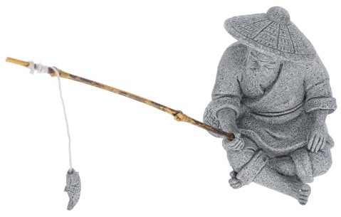 BESPORTBLE Figurine De Pêcheur Miniature pour Paysage Statue De Pêcheur Réaliste Décoration De Bonsaï Petite Statue De Pêcheur en Plein Air