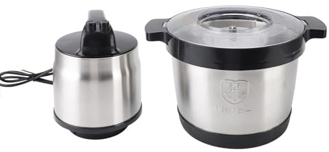 Licuadora Eléctrica con Procesador de Alimentos de Acero Inoxidable, 6L, 2000W, C con 2 Engranajes para Picar Verduras y Carne de Manera Eficiente