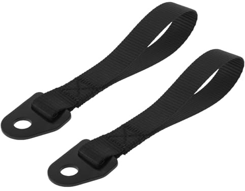 Briny River 2 st svarta dörrhandtag dragremmar 22 cm för race, rally och vägbilar kraftiga höghållfasta band med 12 mm stålmonteringsplatta