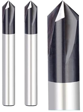 Karbidkammer End Mill, 1/4'' skaftfräs 4-skärig fräsning Fasfräs 90 grader maskinfas