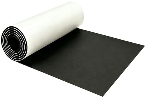 Xinjiayi Skumgummi Självhäftande 5 m x 1,5 mm x 300 mm Neopren Skumgummi Svart Anti-slipmatta Självhäftande för Golv Väggar Stötdämpare DIY Hantverk
