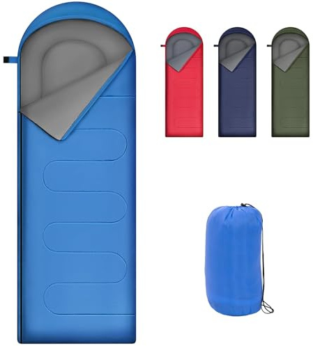 Warmiehomy Sleeping Bags for Adults & Kids Sleeping Bag, Ultralight Backpacking Sleeping Bag Cold Weather & Warm, Warm Compact Mummy Sleeping Bags, Waterproof Camping Blanket for Hiking Fishing, Blue