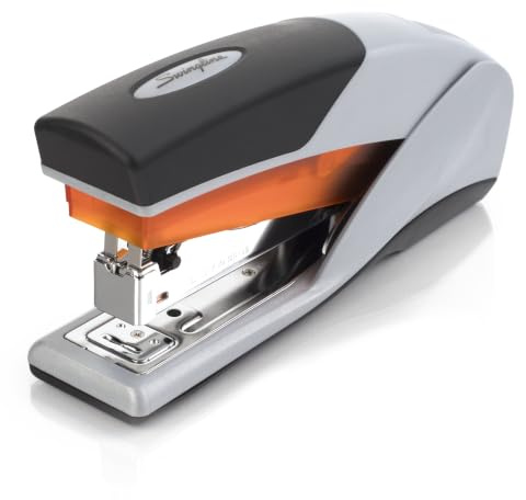 Swingline Stapler, 25 Sheet Capacity, Optima 25, Jam Free, Reduced Effort, Soft Grip, Orange and Gray (66402)
