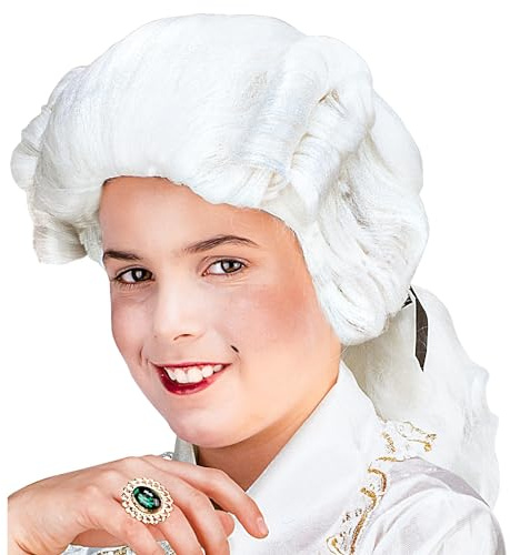 W WIDMANN MILANO Party Fashion L6268 - Perücke Kleiner Lord, weiß, Kunsthaar, Zopf, Langhaarperücke