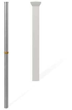 3ft Tall (1 Post) Fence Finishing Post for WamBam Newport No Dig White Picket Fence, Easy Install Outdoor Fence for Backyard or Patio, Outdoor Fencing, No Dig Fence Panels, ZP19003