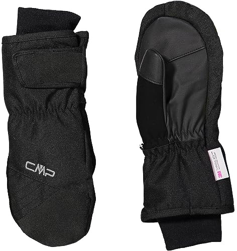 CMP - Manoplas de esquí de sarga para niños, Negro, 4.5