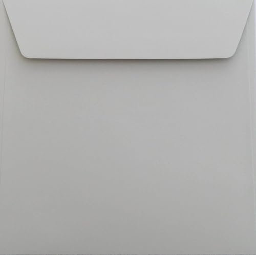 18 x 18 cm Briefumschläge,120 g/m² Umschläge,quadratisch, Haftklebung,eingeschweißt - Hell Grau ; 25 Stück
