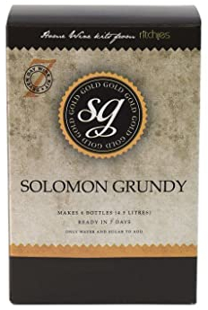 Solomon Grundy Gold 6 Bottle Pinot Grigio White Wine Kit - Homebrew Home Made
