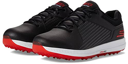 Skechers Elite 5 Arch Fit Chaussures de Golf Imperm ables pour Homme, Noir/Rouge., 9 Wide