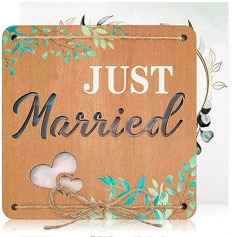 Tenare Hochzeit Geldgeschenk Holz Hochzeitsgeschenk für Brautpaar Hochzeitskarte Geldgeschenk Verpackung Just Married Geldgeschenk als Grußkarte Geld Geschenkidee zur Hochzeit