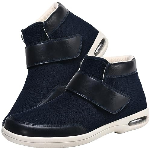 Calzado Ancho Especial Hombre, Zapatillas Ortopédica para ensanchar Ajustable Hombres Mujer Zapatos Ajustables Zapatos preventivos de Salud Extra Anchos,Azul,44.5 EU