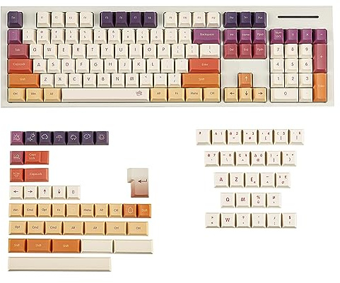 Capuchons de touches allemandes ISO Cloud Dye de 1,7 mm d'épaisseur, épais en profil de cerise PBT pour clavier QWERTZ AZERTY MX